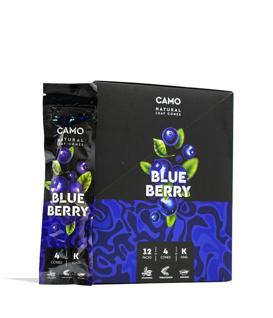 CAMO NATURAL LEAF CONES 12 PACKS 4 CONES KS BLUEBERRY