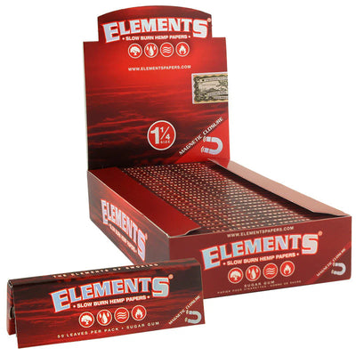 ELEMENTS RED SLOW BURN HEMP PAPER 1 1/4 MAGNETIC CLOSURE 50340