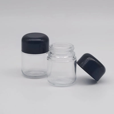 90ML JAR CONTAINER GLASS TOP BLACK