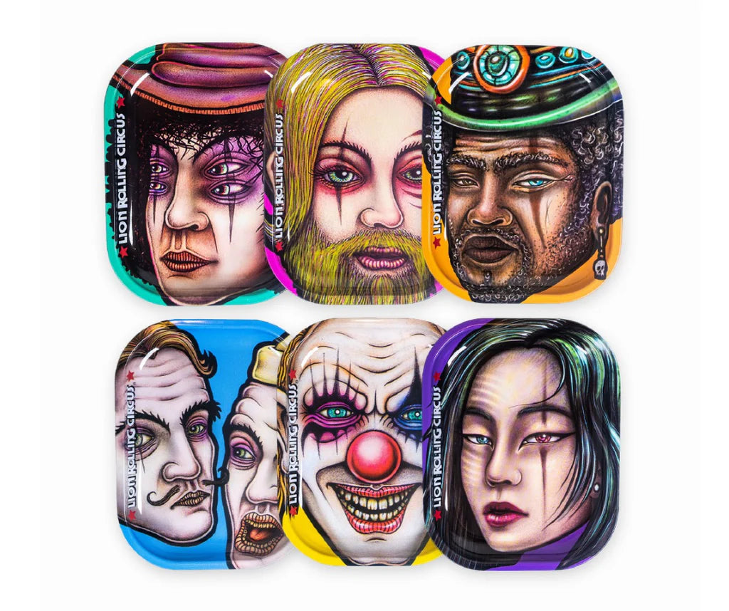 LION ROLLING CIRCUS SMALL FREAKY FAMILY TIN TRAYS