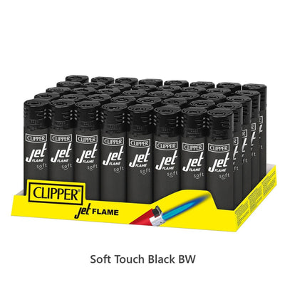 CLIPPER JET FLAME GALACTIC COLLECTION 48/BOX CKJ11R SOFT TOUCH BLACK BW