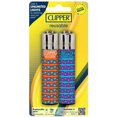 CLIPPER LIGHTER 2/Pk BLISTER PK 8PK/DISPLAY CP11R ASSORTED DESIGNS