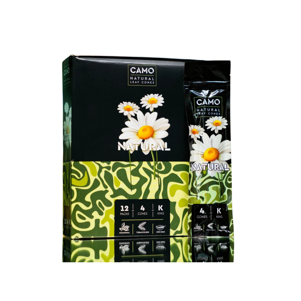 CAMO NATURAL LEAF CONES 12 PACKS 4 CONES KS NATURAL