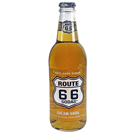 EXOTIC SODA ROUTE 66 12oz. BOTTLE CREAM SODA
