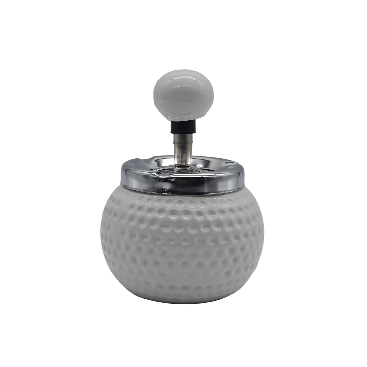 ASHTRAY CERAMIC W/PUSH-DOWN BALL SHAPED