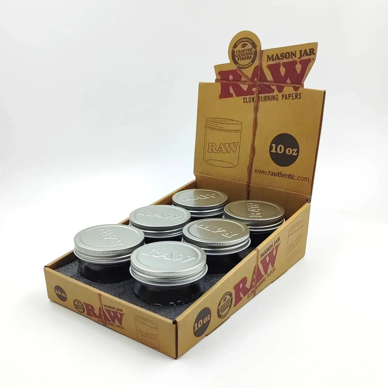 RAW MASON JAR 10oz 6ct/DISPLAY