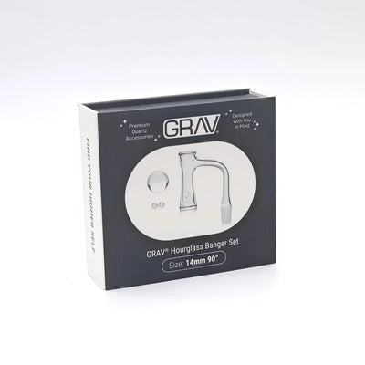 GRAV© 14mm 90ø QUARTZ HOURGLASS BANGER SET QB14T.HG.SET