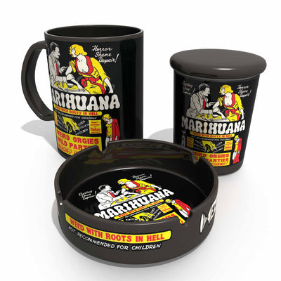 STASH TINS BUZZ MUG TRIFECTA 16oz BM35-MARIHUANA RETRO