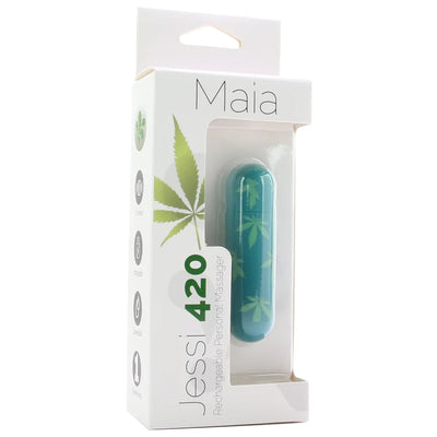 MAIA JESSI 420 ADULT TOY MINI VIBRATOR GREEN LEAF