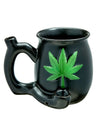 PREMIUM ROAST & TOAST  CERAMIC MUG GREEN LEAF MATTE BLACK