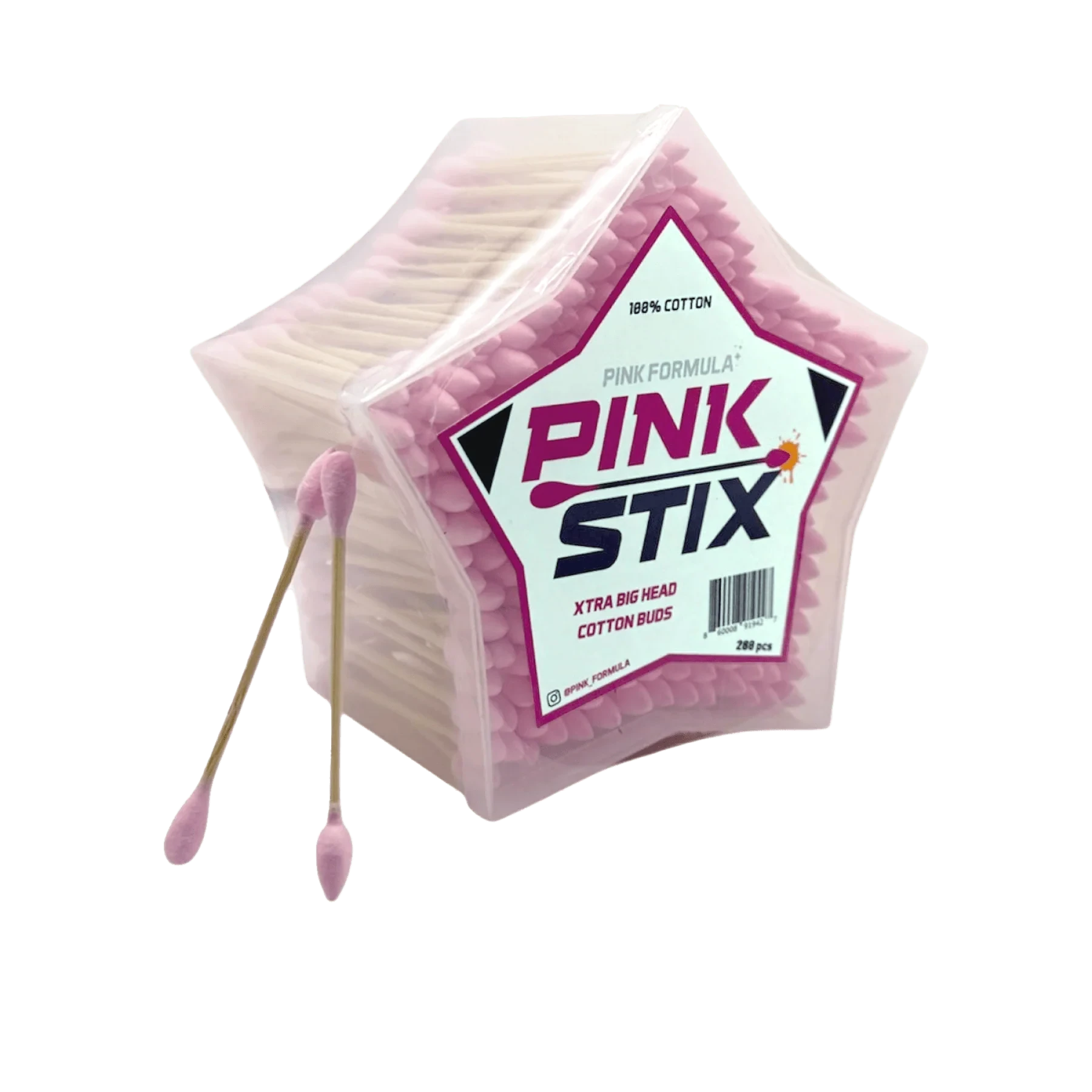 PINK FORMULA PINK STIX XTRA BIG HEAD COTTON BUDS 288PCS