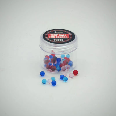 MINI PLASTIC CONTAINER W/ 4MM TERP BALL 50CT MIX COLORS