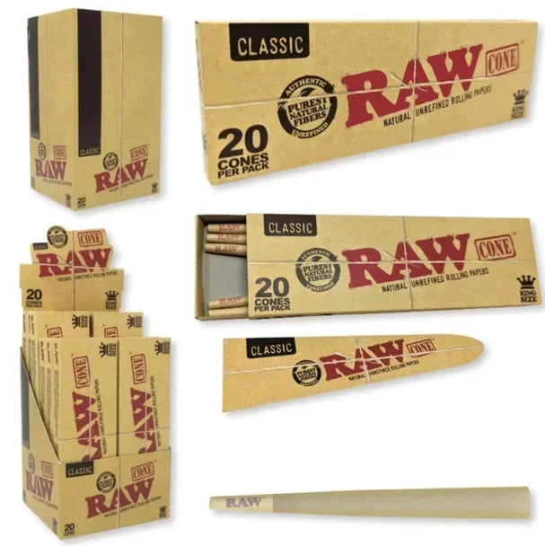 RAW CLASSIC K/S CONE 20 CONES/PK 12PK/BOX 52955