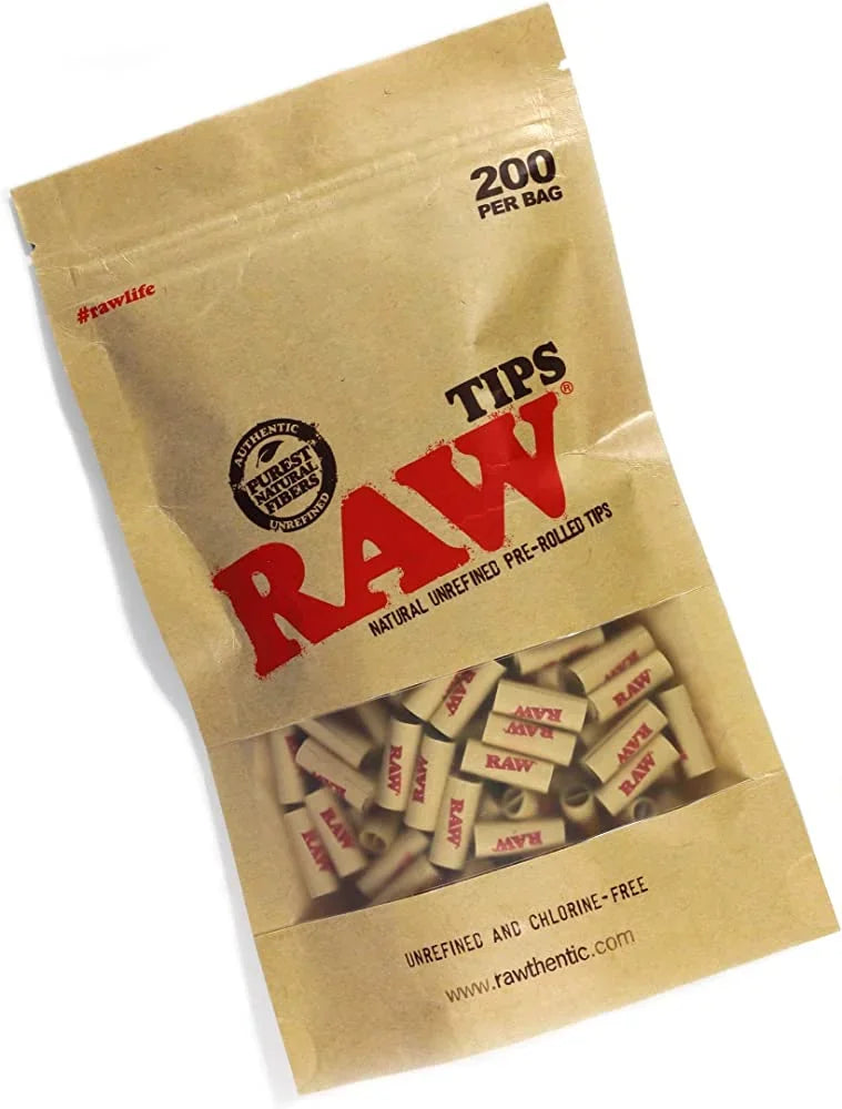 RAW TIPS PRE-ROLLED 200CT/BAG