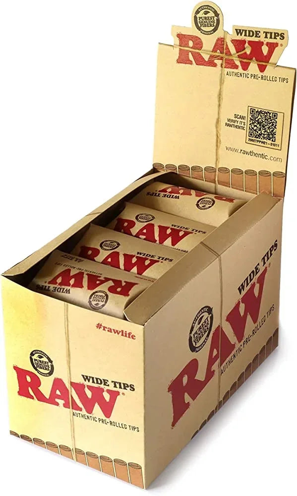 RAW PRE-ROLLED TIPS WIDE 21 TIPS/PK 20PK/BOX 51477