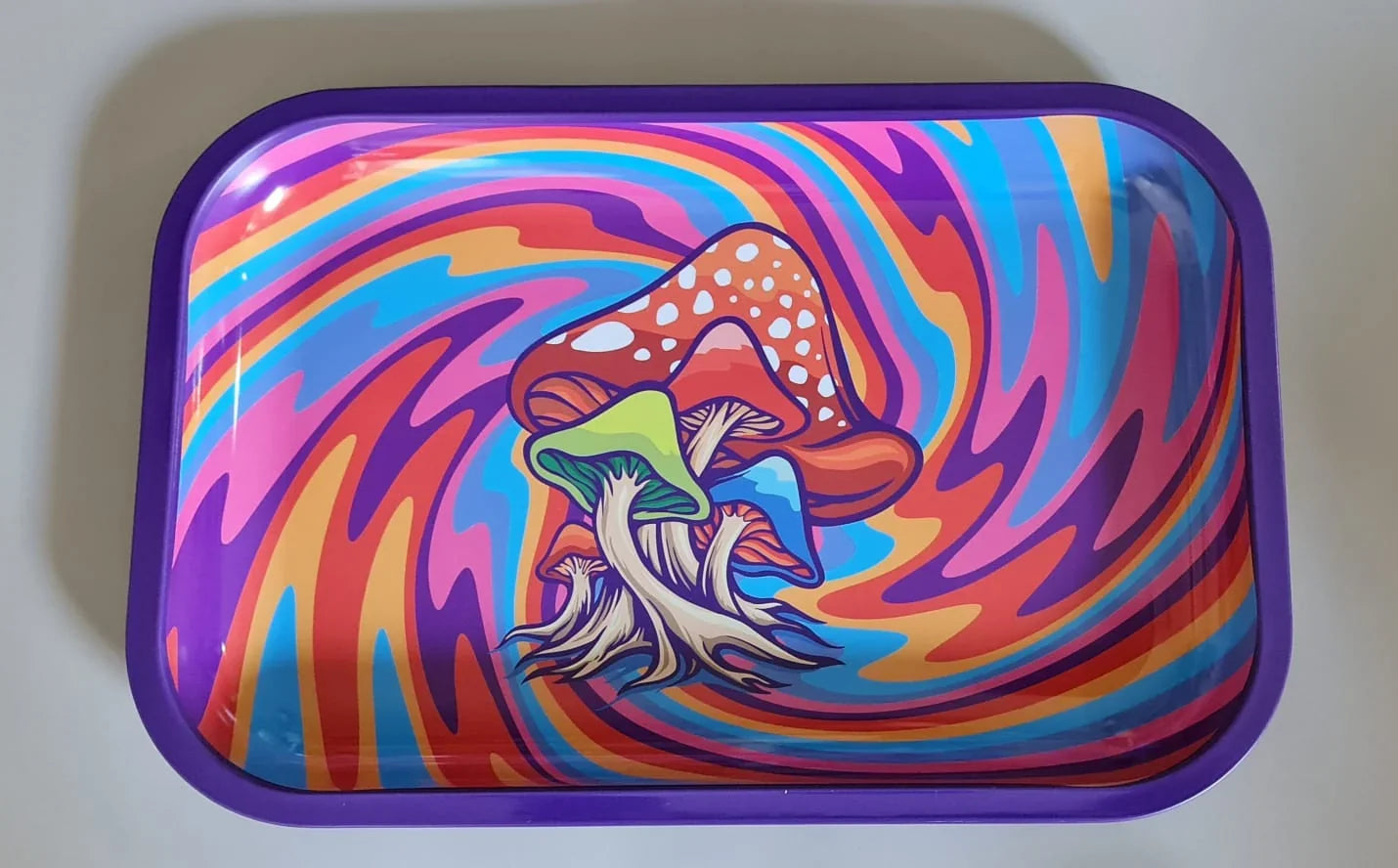 GREEN LINE METAL ROLLING TRAY MEDIUM MUSHROOM