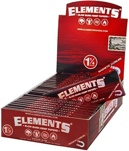 Elements Hemp Paper 1 1/4 Magnetic Clousure Red