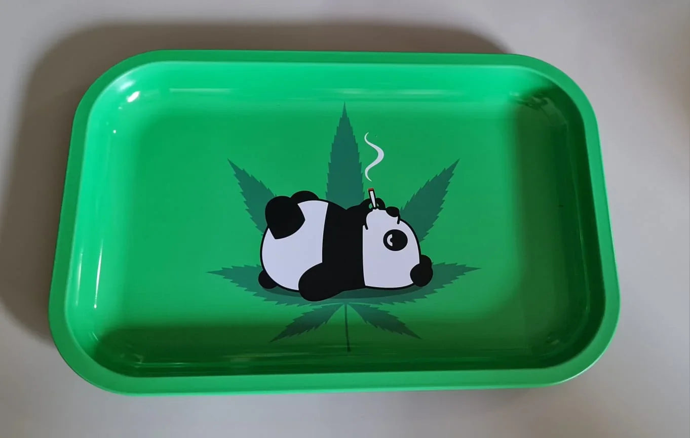 GREEN LINE METAL ROLLING TRAY MEDIUM PANDA