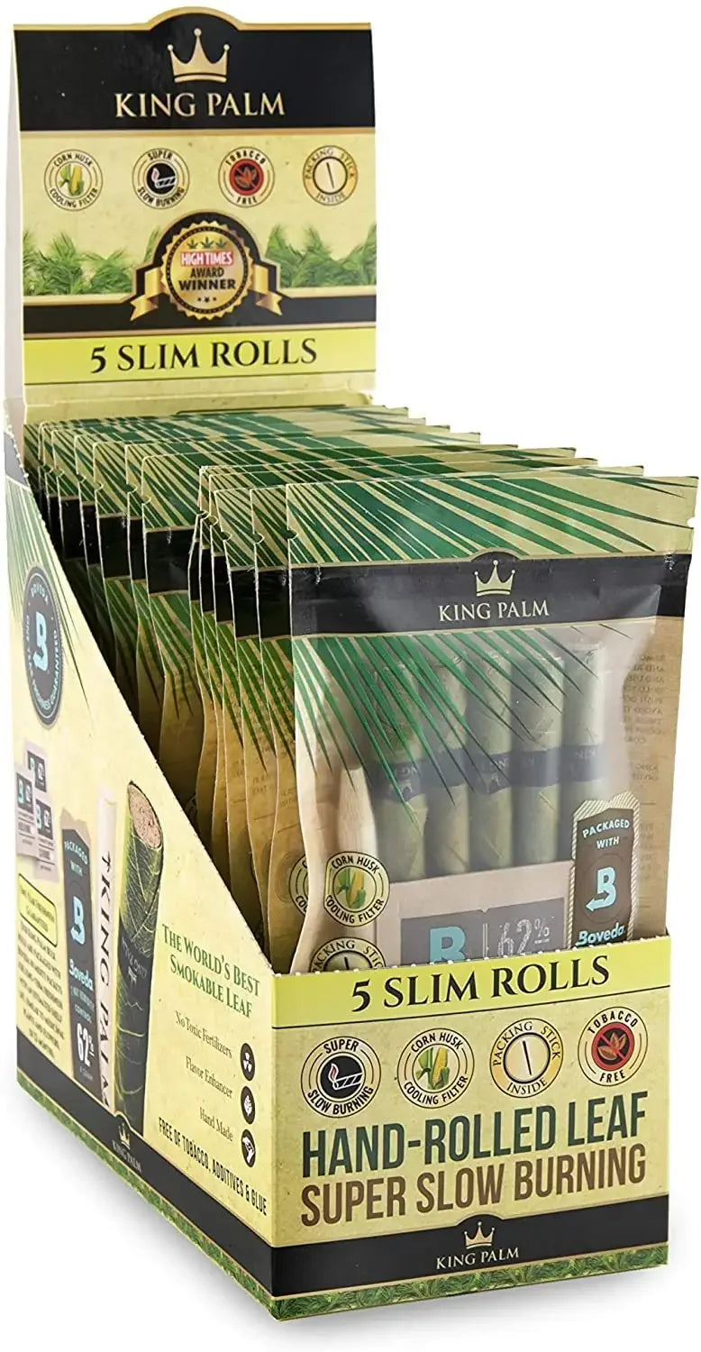 KING PALM SLIM SIZE ROLLIES SUPER SLOW BURNER 5PK