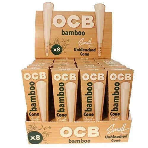 OCB BAMBOO UNBLEACHED CONE SMALL 78MM 8X32PK