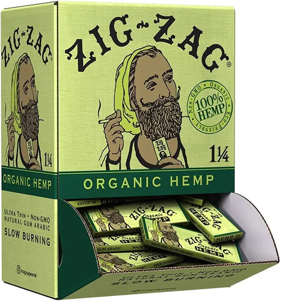 ZIG ZAG ORGANIC HEMP PAPER 1 1/4 48/DISPLAY