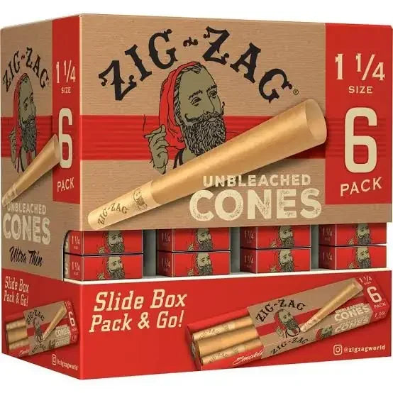 ZIG ZAG CONES UNBLEACHED SLIDE BOX 1 1/4