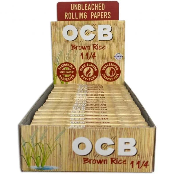 OCB UNBLEACHED BROWN RICE PAPER 1 1/4  24/PK 04315