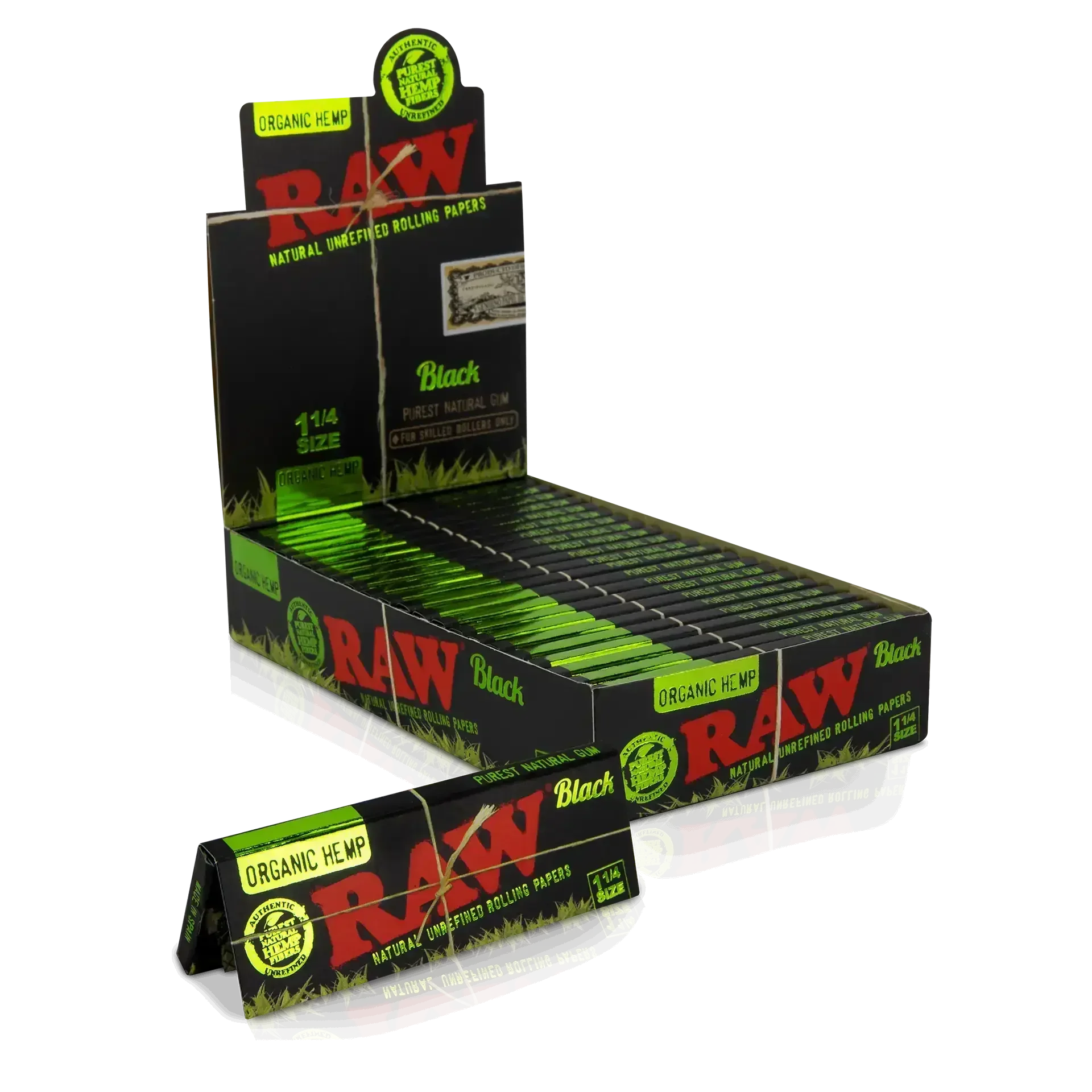 RAW BLACK 1 1/4 ORGANIC 24 PACKS