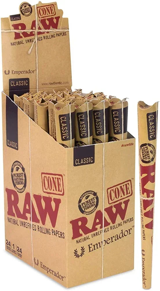 RAW CLASSIC CONE EMPERADOR 02417  24 PACKS/BOX  1 CONE/PACK