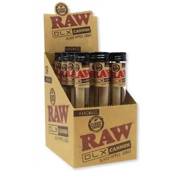 RAW DLX GLASS TIPPED HAND ROLLED KS CONES