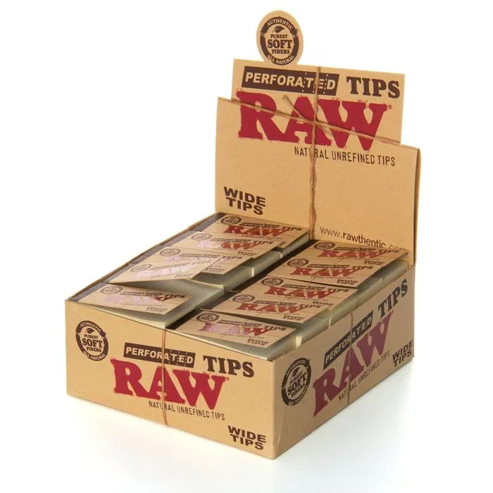 RAW PERFORATED TIPS WIDE TIPS 77562  50 PACK PER BOX  50 TIPS PER PACK