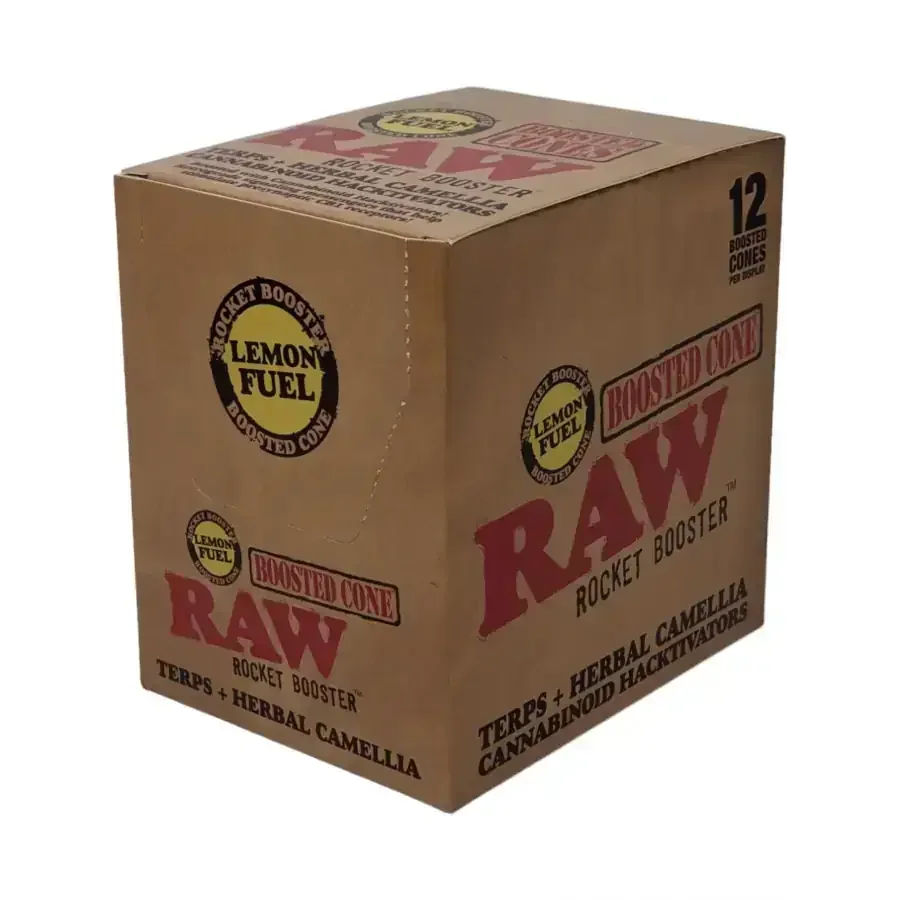 RAW ROCKET BOOSTER CONES LEMON FUEL 12CT/DISPLAY 