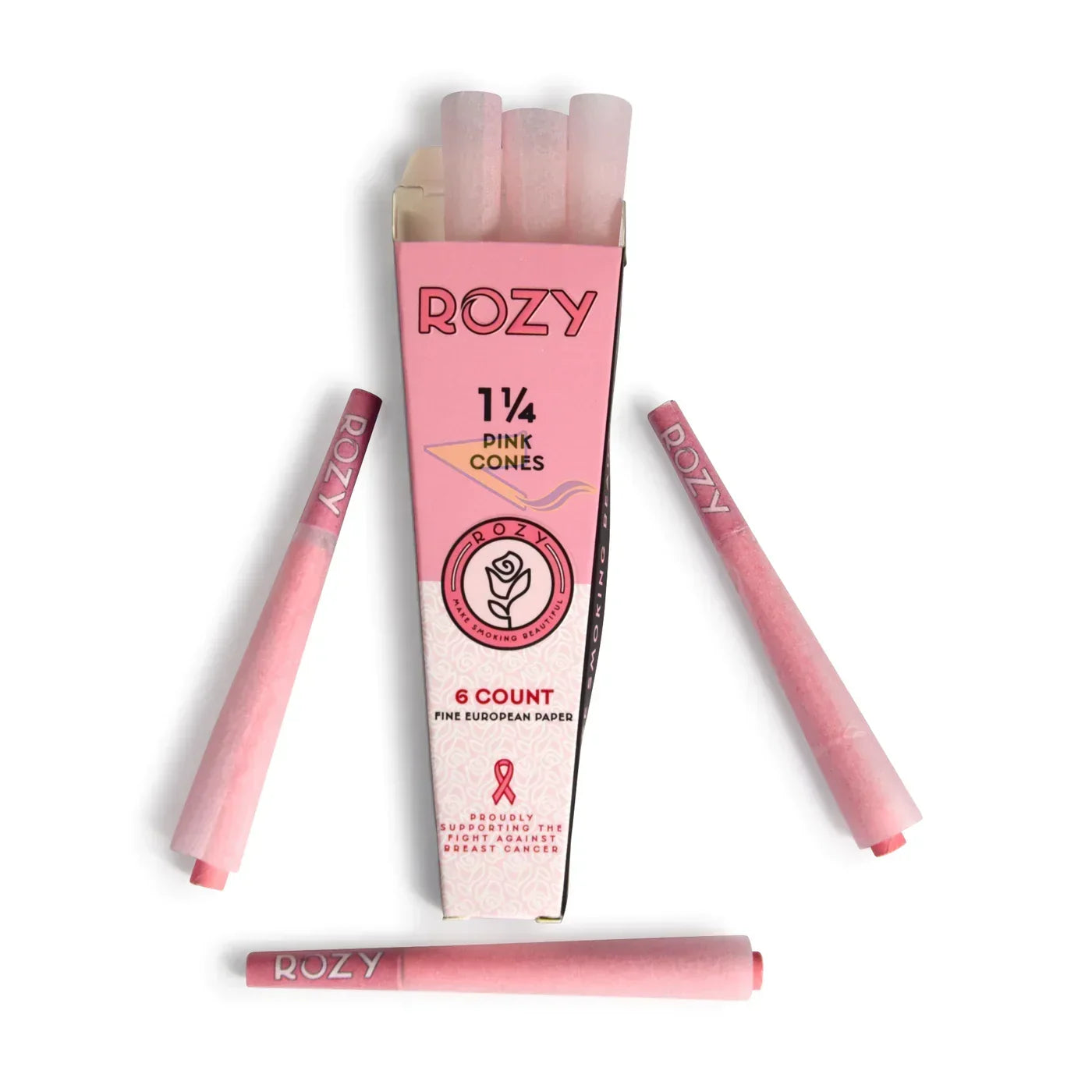 ROZY PINK CONES 1 1/4 6/PK 24PK/BOX