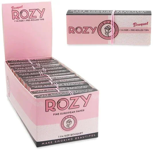 ROZY PINK PAPERS BOUQUET W/PREROLLED TIPS 1 1/4 24PK/BOX