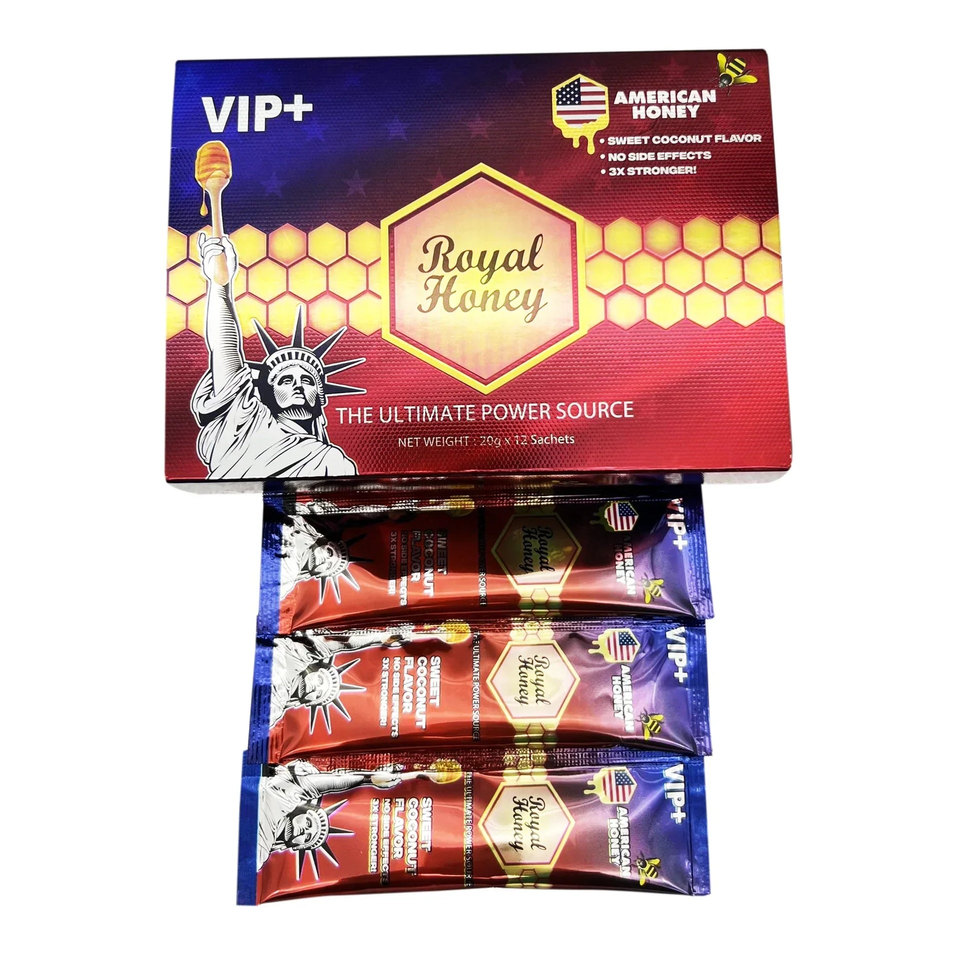 ROYAL HONEY VIP+ AMERICAN HONEY 20G X 12 SACHETS