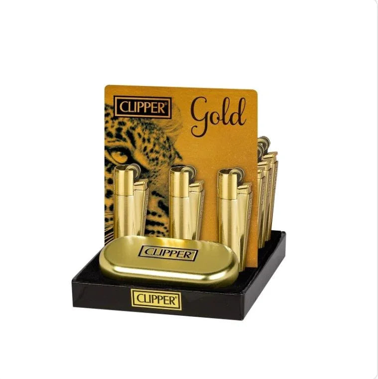 CLIPPER FULL METAL LIGTHER GOLD 12/DISPLAY