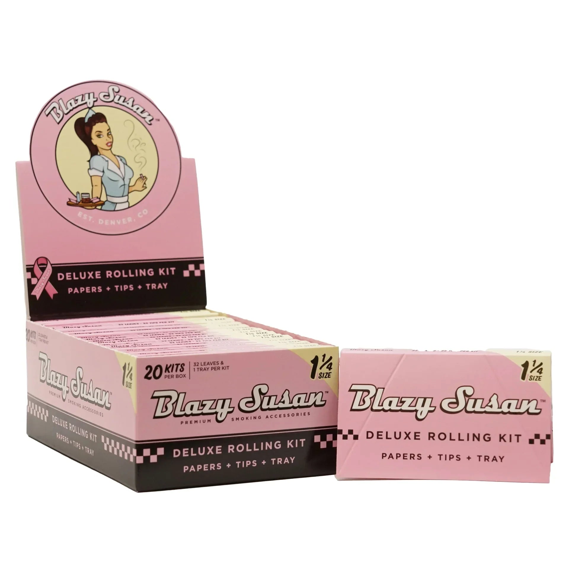 BLAZY SUSAN DELUXE ROLLING KIT PAPERS 1 1/4 PINK