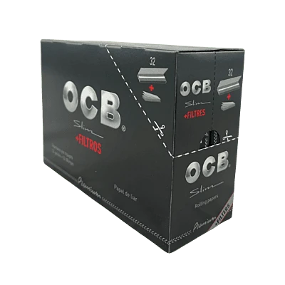OCB SLIM ROLLING PAPERS + TIPS 32PK/DISPLAY