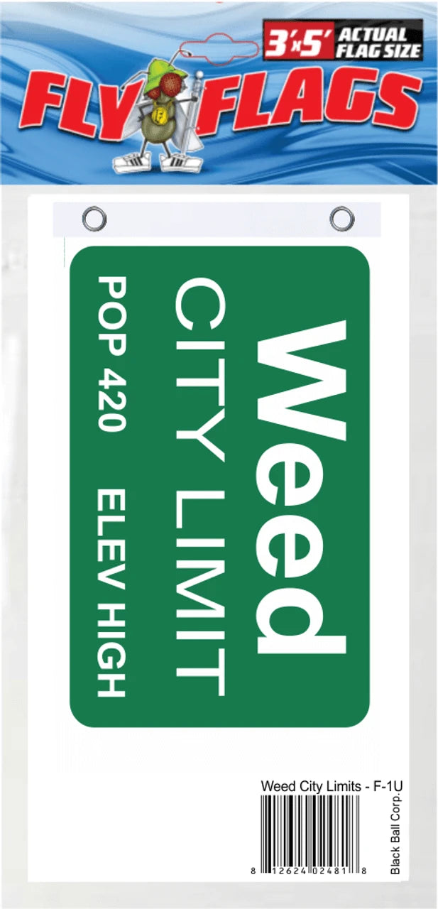 FLY FLAG 3'X5' WEED CITY LIMIT