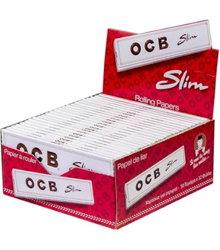 OCB WHITE ROLLING PAPERS SLIM 50CT/DISPLAY