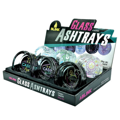 BLINK GLASS ASHTRAYS CASINO 14379