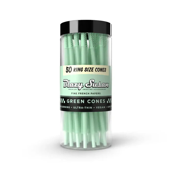 BLAZY SUSAN KING SIZE PRE ROLLED CONES (50CT/JAR) | GREEN