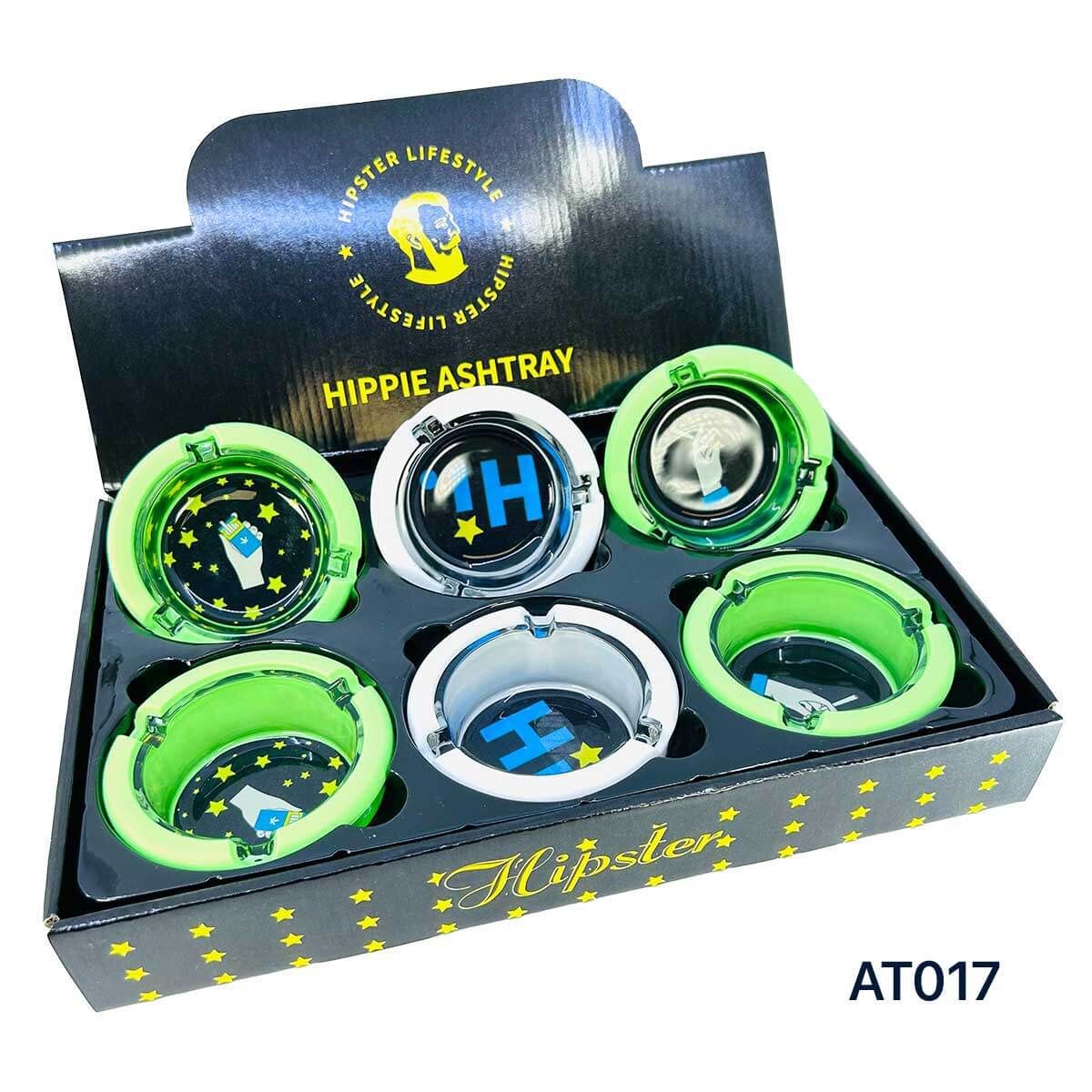 HIPPIE ASHTRAY GLASS W/ SILICONE AT017