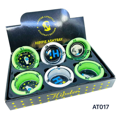 HIPPIE ASHTRAY GLASS W/ SILICONE AT017