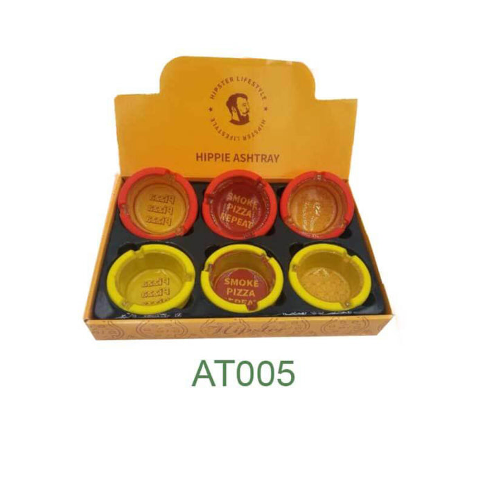 HIPPIE ASHTRAY GLASS W/ SILICONE AT005