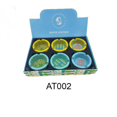 HIPPIE ASHTRAY GLASS W/ SILICONE AT002