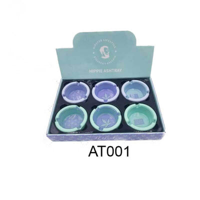 HIPPIE ASHTRAY GLASS W/ SILICONE AT001