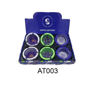 HIPPIE ASHTRAY GLASS W/ SILICONE AT003