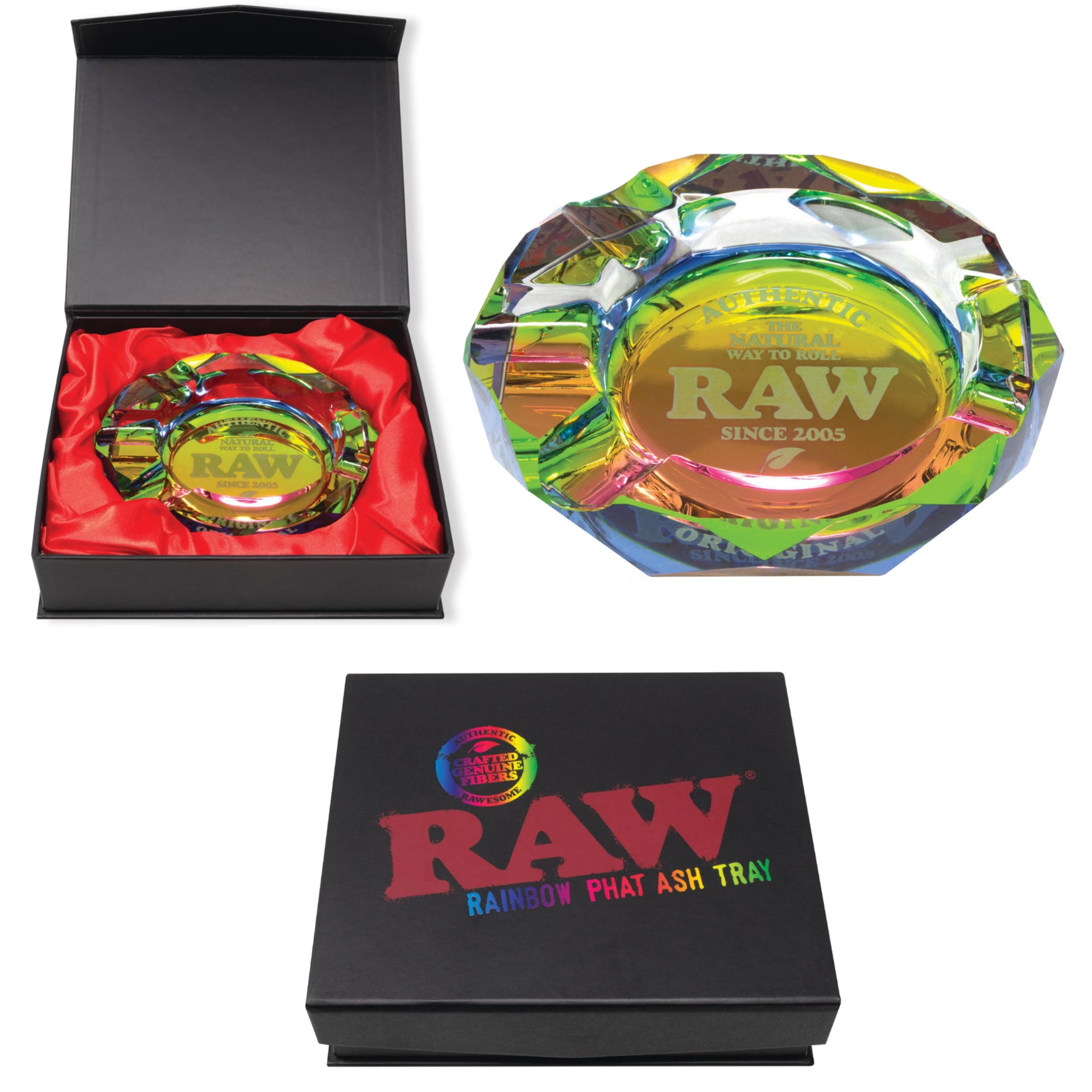 RAW GLASS ASHTRAY RAINBOW