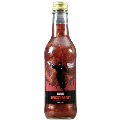 EXOTIC SODA MARVEL SUGAR FREE 330ml BOTTLE IRON MAN REACTOR MIXED FRUITS